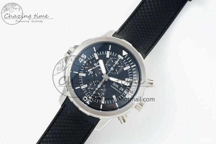MIROTIME 0425 Aquatimer Chrono SS RSF 1:1 Best Edition Black Dial on Black Rubber Strap A EyeCatching 7073